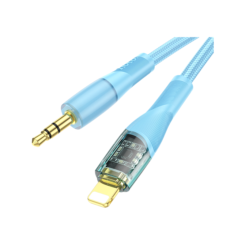 Кабель AUX HOCO UPA25 Jack 3.5mm (m)-Lightning (m) 1.0м нейлон синий (1/31/310)