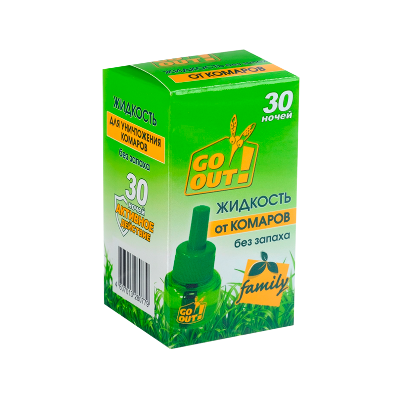 Жидкость от комаров Go Out 30 ночей без запаха (1/36/180)