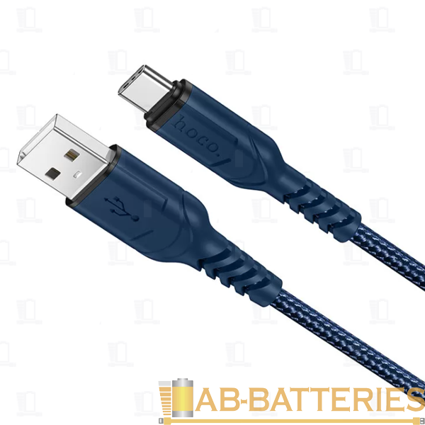Кабель HOCO X59 USB (m)-Type-C (m) 1.0м 3.0A нейлон синий (1/33/330)