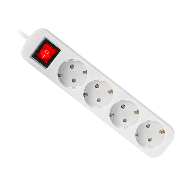 Удлинитель Defender S430 4р.С/З 10A 3.0м с выкл. ПВС 3x1мм² белый (1/30)