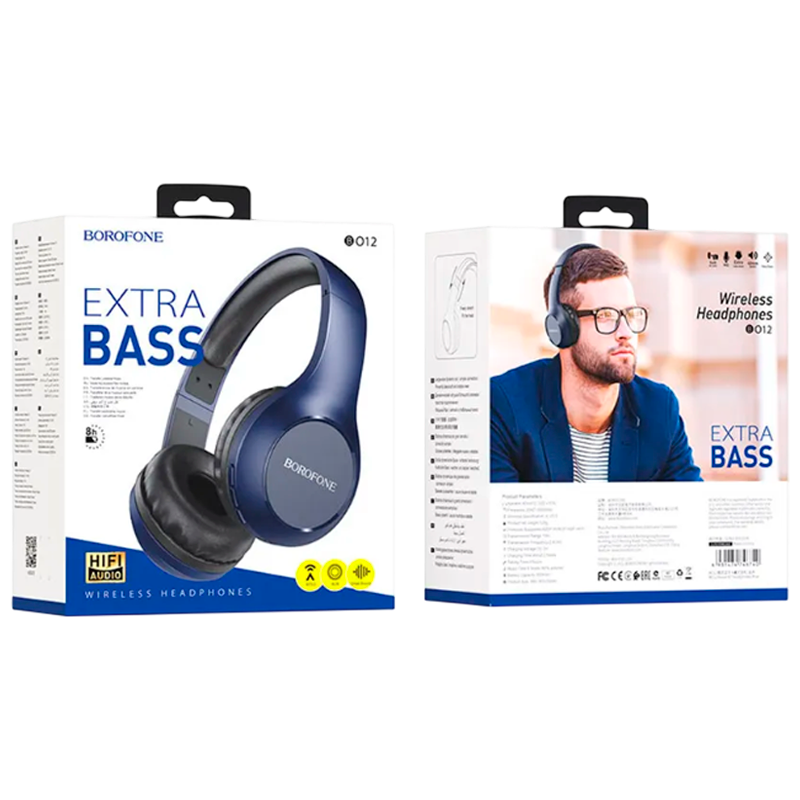 Наушники полноразмерные Borofone BO12 bluetooth 5.0 с микр. синий (1/20)