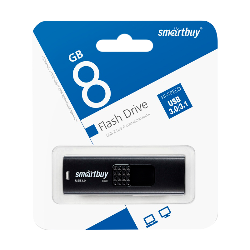 Флеш-накопитель Smartbuy Fashion 8GB USB3.1 пластик черный