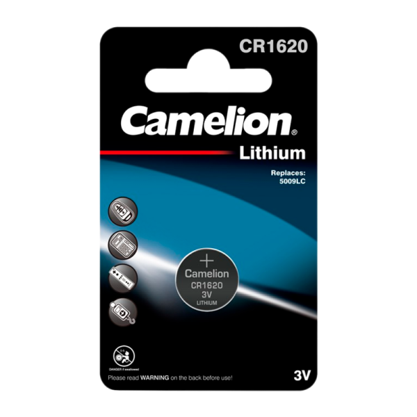 Батарейка Camelion CR1620 BL1 Lithium 3V (1/10/1800)