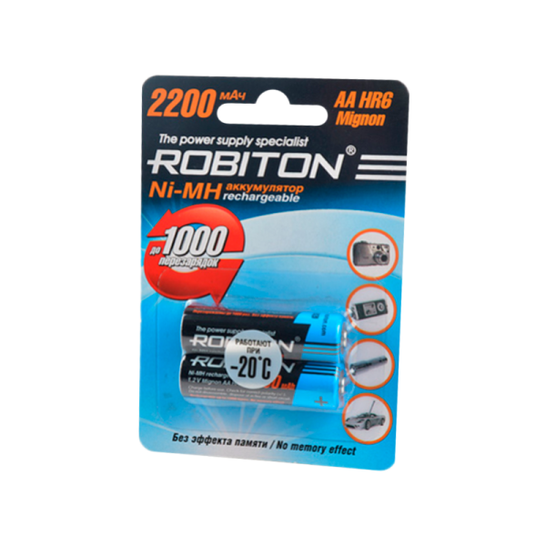 Аккумулятор ROBITON 2200MHAA-2 BL2 (2/50/200)