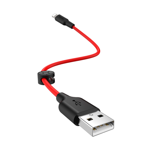 Кабель HOCO X21 Plus USB (m)-Lightning (m) 0.25м 2.4A силикон черный красный (1/30/300)