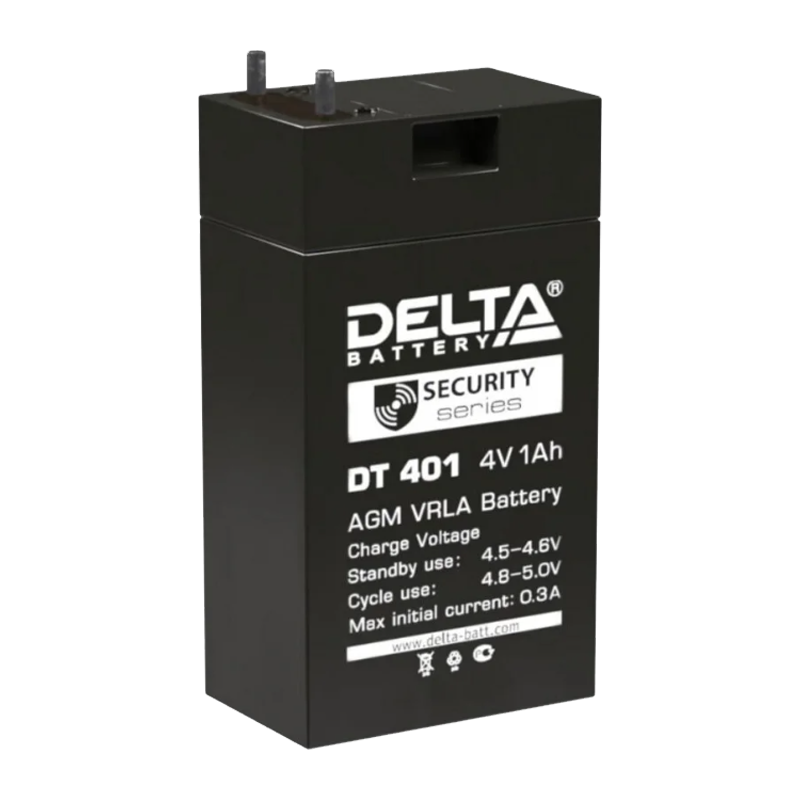 Аккумулятор свинцово-кислотный Delta DT 401 4V 1.0Ah (1/200)
