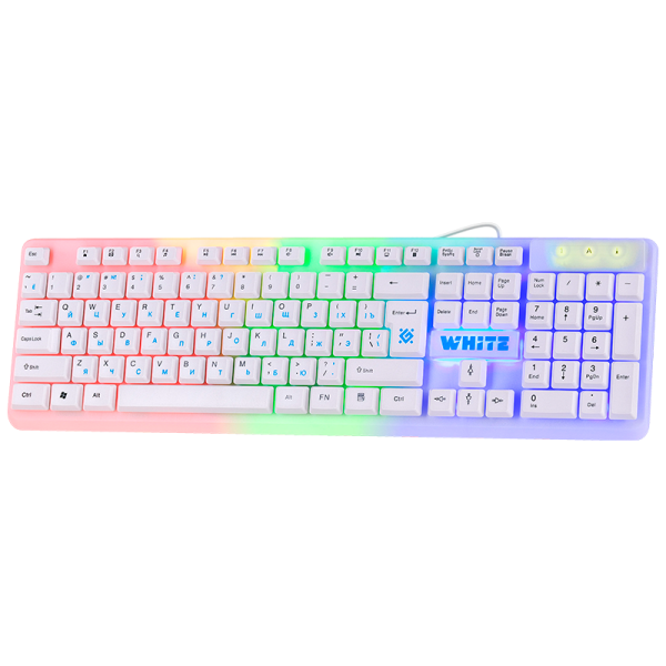 Клавиатура проводная Defender GK-172 white игровая USB 1.5м (1/10)