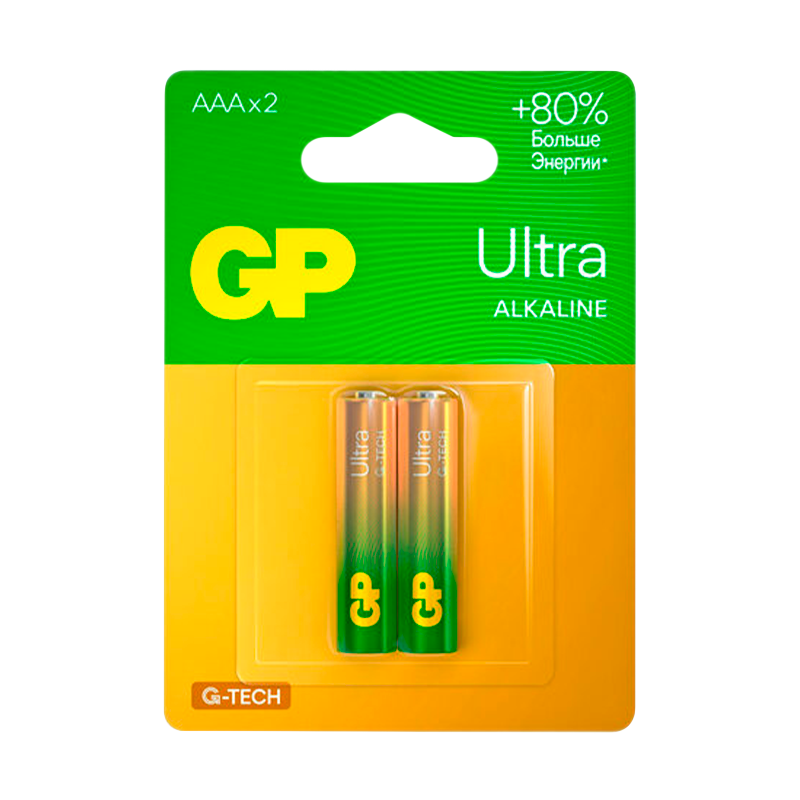 Батарейка GP ULTRA G-Tech LR03 AAA BL2 Alkaline 1.5V (2/20/160) R