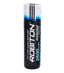 Аккумулятор ROBITON 2.6/Li18650 (Samsung ICR18650) с защитой PK1 (1/96/192)