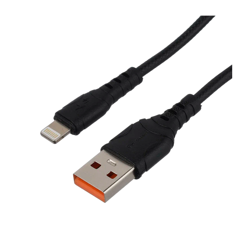 *Кабель GoPower GP06L USB (m)-Lightning (m) 1.0м 2.4A ПВХ черный (1/200/800) 