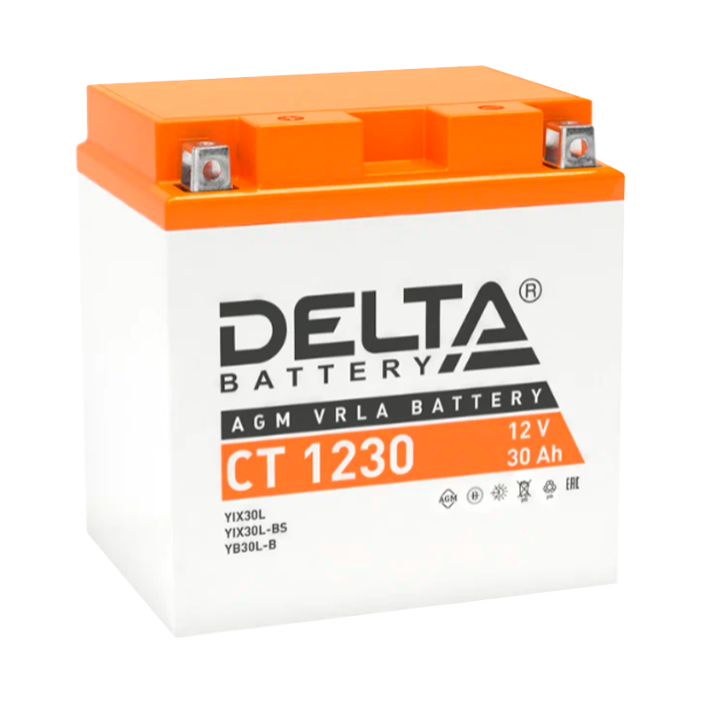 Аккумулятор для мототехники Delta CT 1230 12V 30Ah (1/2)