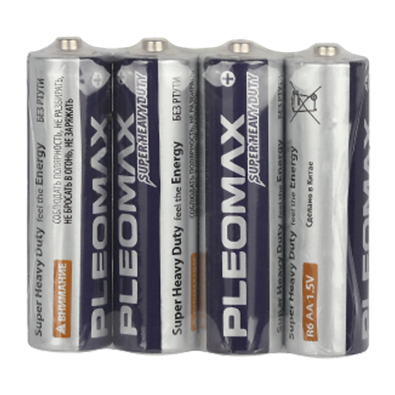 Батарейка Pleomax Super R6 AA Shrink 4 Heavy Duty 1.5V (4/60/1200/28800)