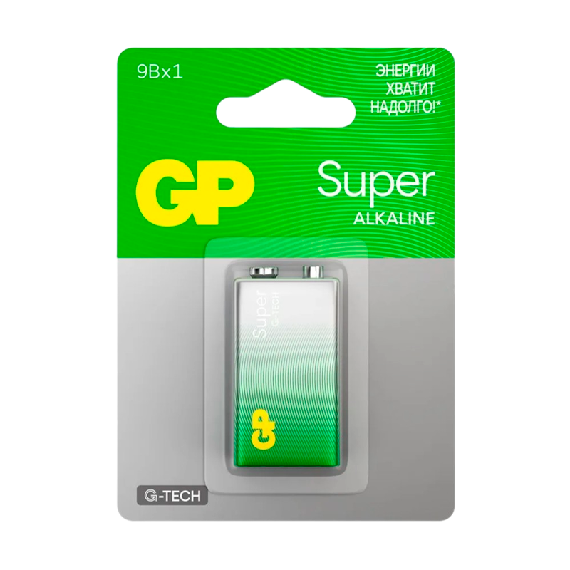 Батарейка GP Super G-Tech Крона 6LR61 BL1 Alkaline 9V (1/10/200)