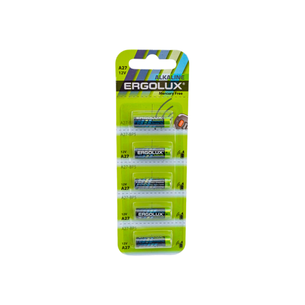 Батарейка Ergolux LR27/A27/MN27 BL5 Alkaline 12V (5/60/480)