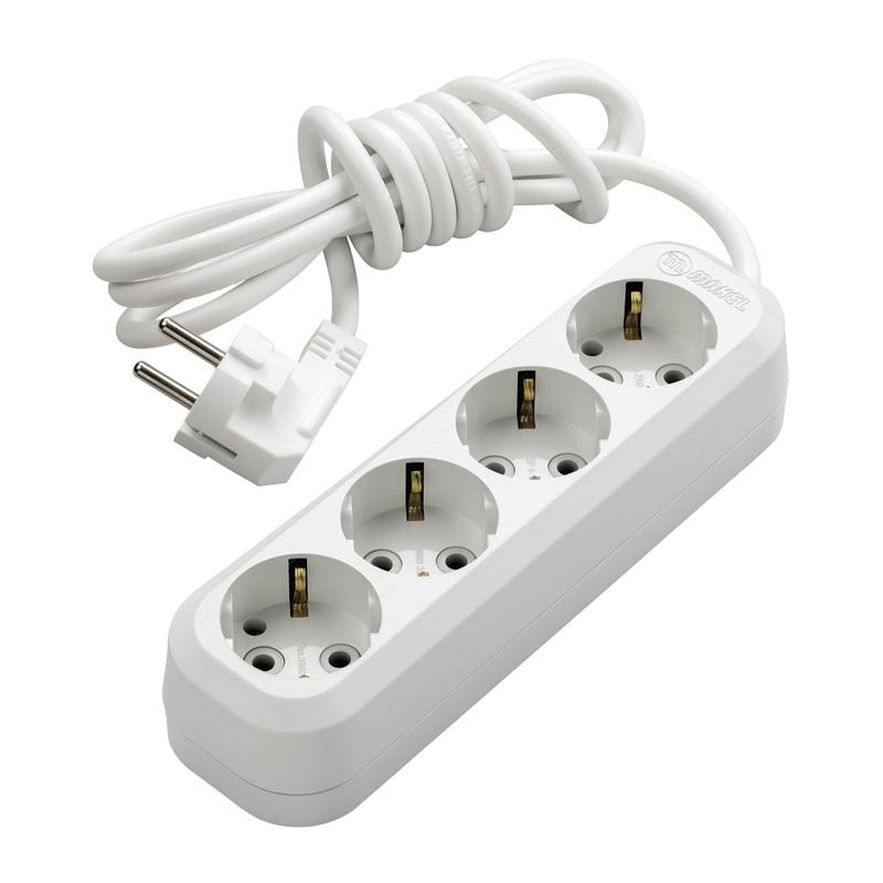 Удлинитель Makel 4р.С/З 16A 3.0м 3x1мм² IP20 белый MGP153 (1/12)