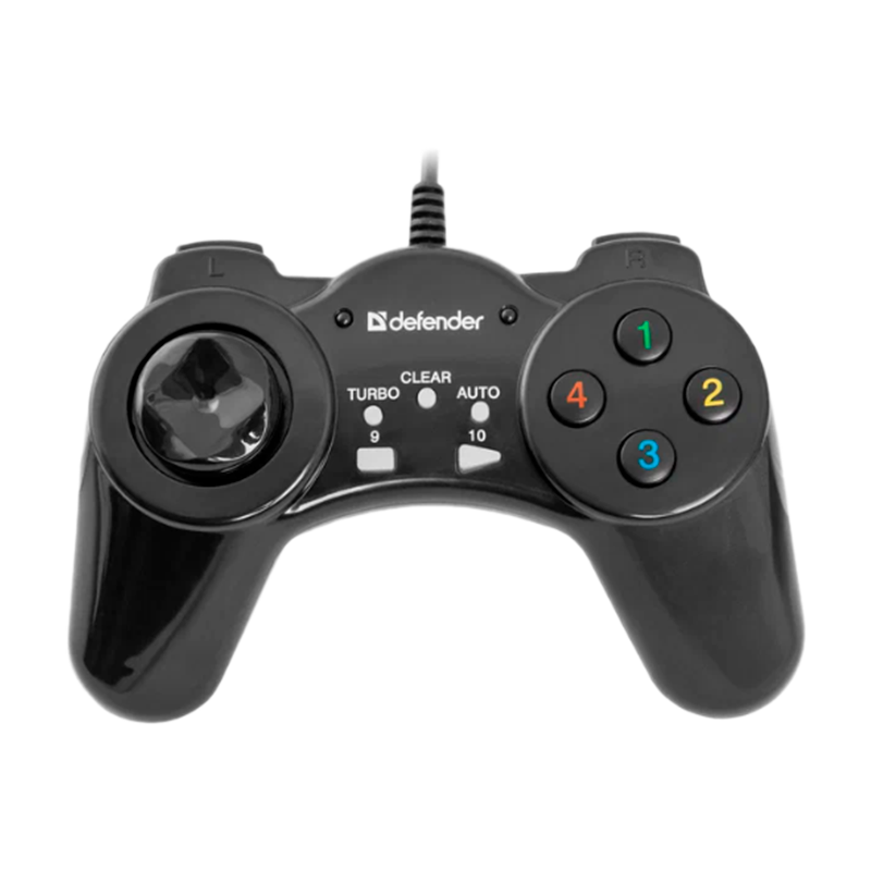 Геймпад проводной Defender Vortex USB 13 кн. черный (1/20/40)