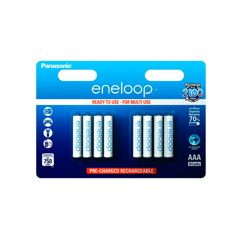 Аккумулятор предзаряженный RTU Panasonic HR03 AAA BL8 NI-MH eneloop 750mAh (8/80/320)