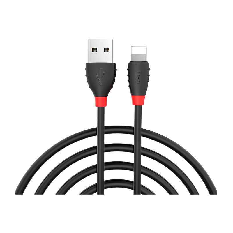 Кабель HOCO X27 USB (m)-Lightning (m) 1.2м 2.4A TPE черный (1/30/300)