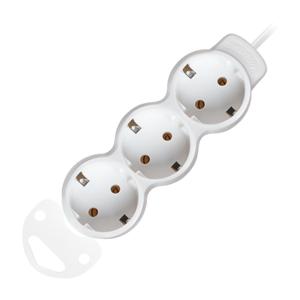 Удлинитель Smartbuy NEW 3р.С/З 16A 5.0м ПВС 3x1мм² белый (1/32)