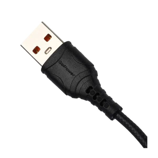 *Кабель GoPower GP06T USB (m)-Type-C (m) 1.0м 2.4A ПВХ черный (1/200/800) 