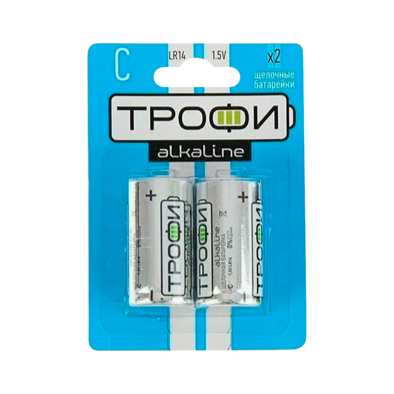Батарейка Трофи LR14 C BL2 Alkaline 1.5V (2/12/96/6720)