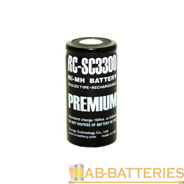 Аккумулятор ET RC-SC3300 23.0*43.0, 1.2В, 3300мАч, Ni-MH с повышенной токоотдачей (1/25/200)