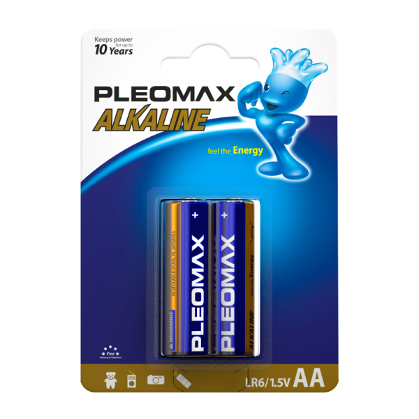 Батарейка Pleomax LR6 AA BL2 Alkaline 1.5V (2/20/400/14400)