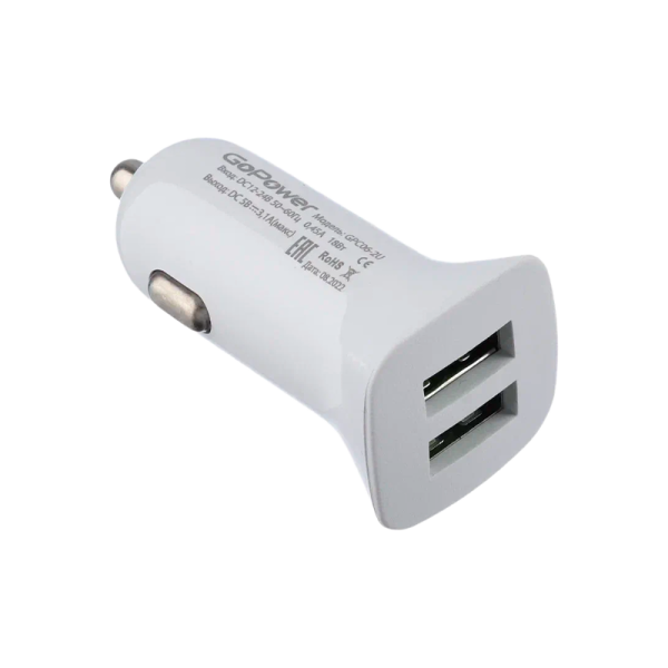 Автомобильное З/У GoPower GPC06-2U 2USB белый (1/200)