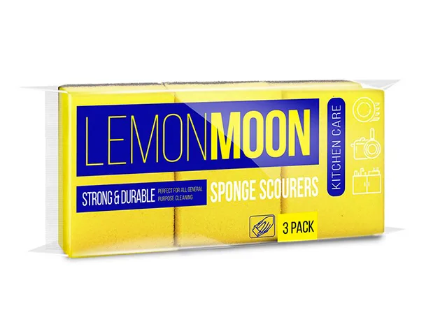 Губка Lemon Moon для посуды фреза 94х70х44 3 шт (1/52)