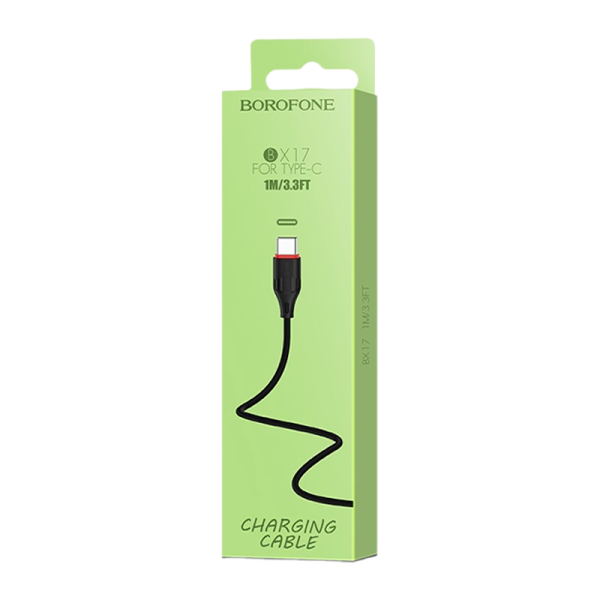 Кабель Borofone BX17 USB (m)-Type-C (m) 1.0м 3.0A ПВХ черный (1/648)