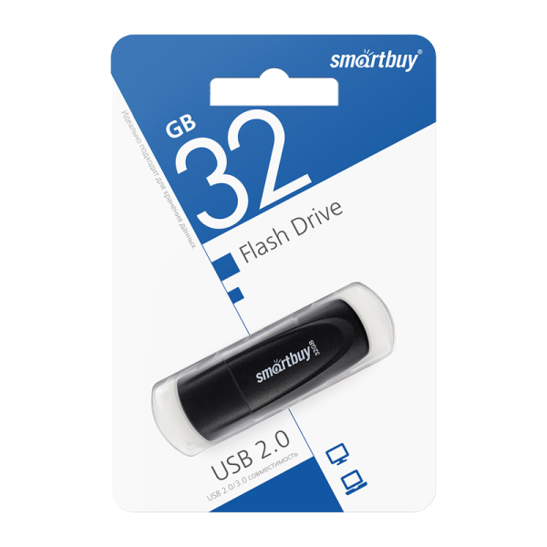 Флеш-накопитель Smartbuy Scout 32GB USB2.0 пластик черный