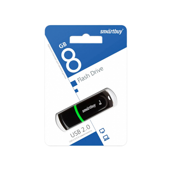 Флеш-накопитель Smartbuy Paean 8GB USB2.0 пластик черный