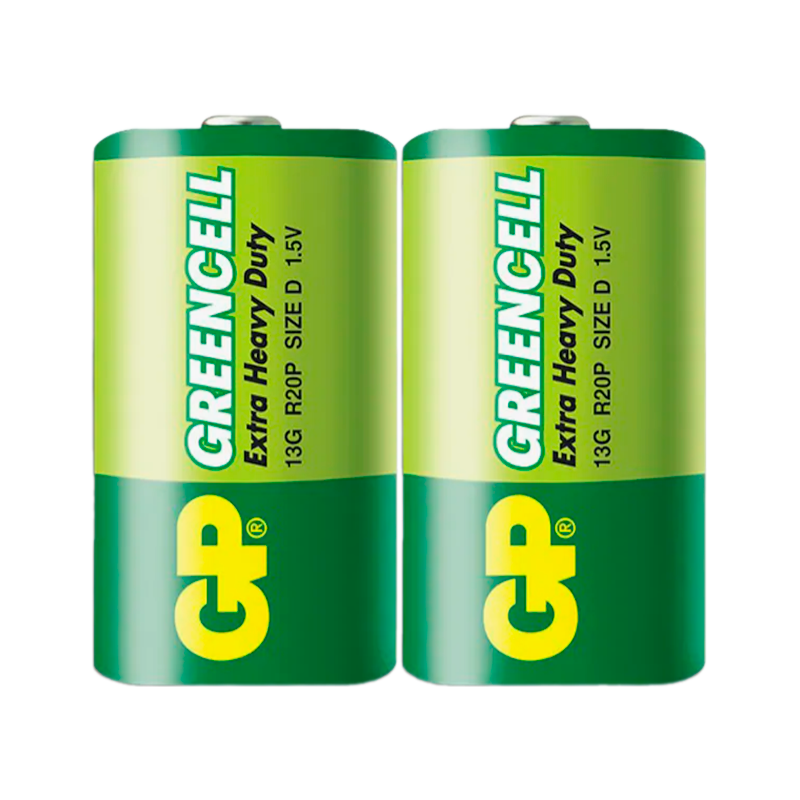 Батарейка GP GreenCell R20 D Shrink 2 Heavy Duty 1.5V (2/20/200)