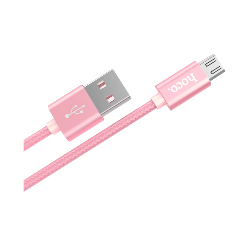 Кабель HOCO X2 USB (m)-microUSB (m) 1.0м 2.1A нейлон розовое золото (1/30/300)