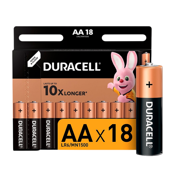 Батарейка Duracell Basic LR6 AA BL18 Alkaline 1.5V (18/180/27360)