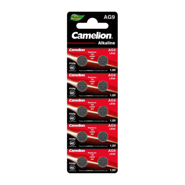 Батарейка Camelion G9/LR936/LR45/394A/194 BL10 Alkaline 1.5V (10/100/3600)