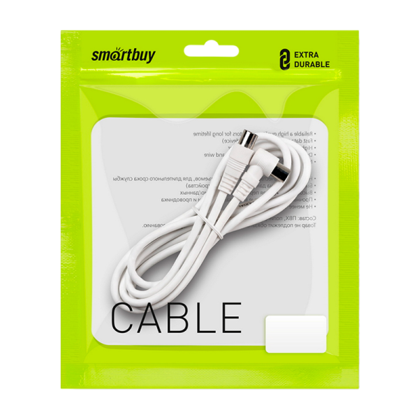 Кабель Smartbuy K-TV111 TV (m)-TV (m) 1.8м силикон серый (1/30)