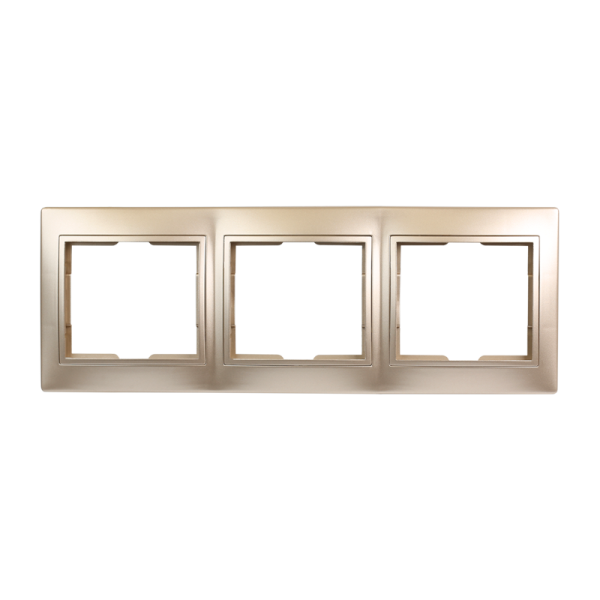 Рамка Smartbuy 3-местная горизонтальная шампань "Венера"