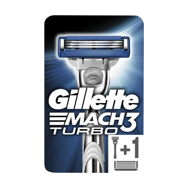 Бритва Gillette MACH3 TURBO 3 лезвия 2 кассеты пластиковая ручка ENG (1/6)