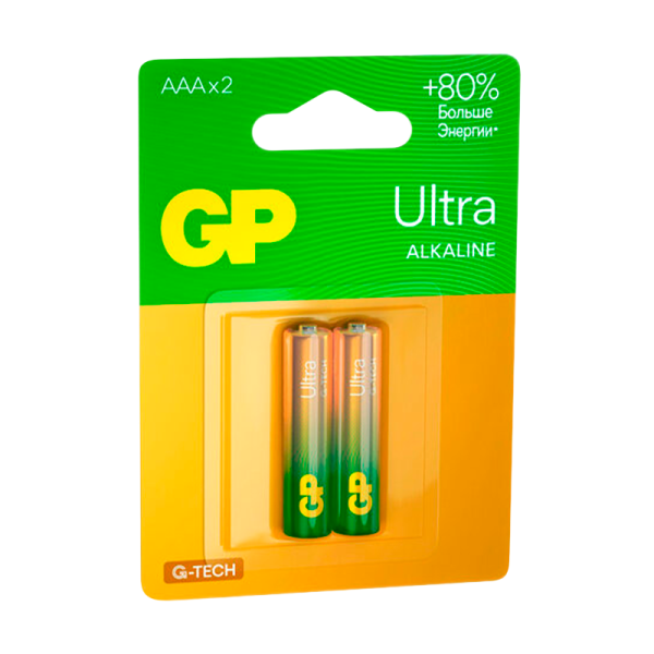 Батарейка GP ULTRA G-Tech LR03 AAA BL2 Alkaline 1.5V (2/20/160)