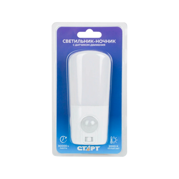 Ночник Старт Comet NL 2LED 220V датчик движения белый (1/20)