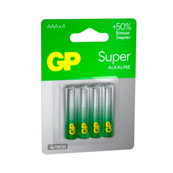 Батарейка GP Super G-Tech LR03 AAA BL4 Alkaline 1.5V (4/40/160)