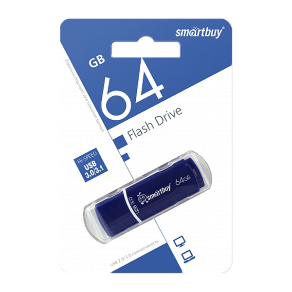 Флеш-накопитель Smartbuy Crown 64GB USB3.0 пластик синий