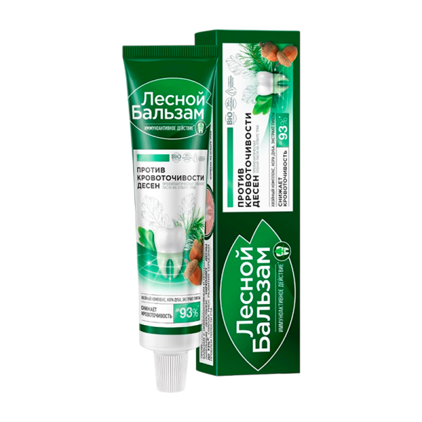 Зубная паста Лесной бальзам Кора дуба и пихта от кровоточивости десен 50мл (1/48)