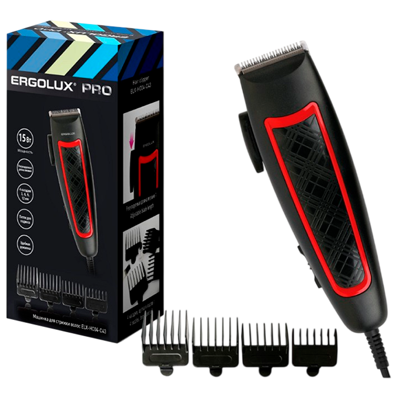 Машинка для стрижки Ergolux ELX-HC04-C43 черный
