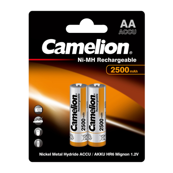 Аккумулятор бытовой Camelion HR6 AA BL2 NI-MH 2500mAh (2/24/384)