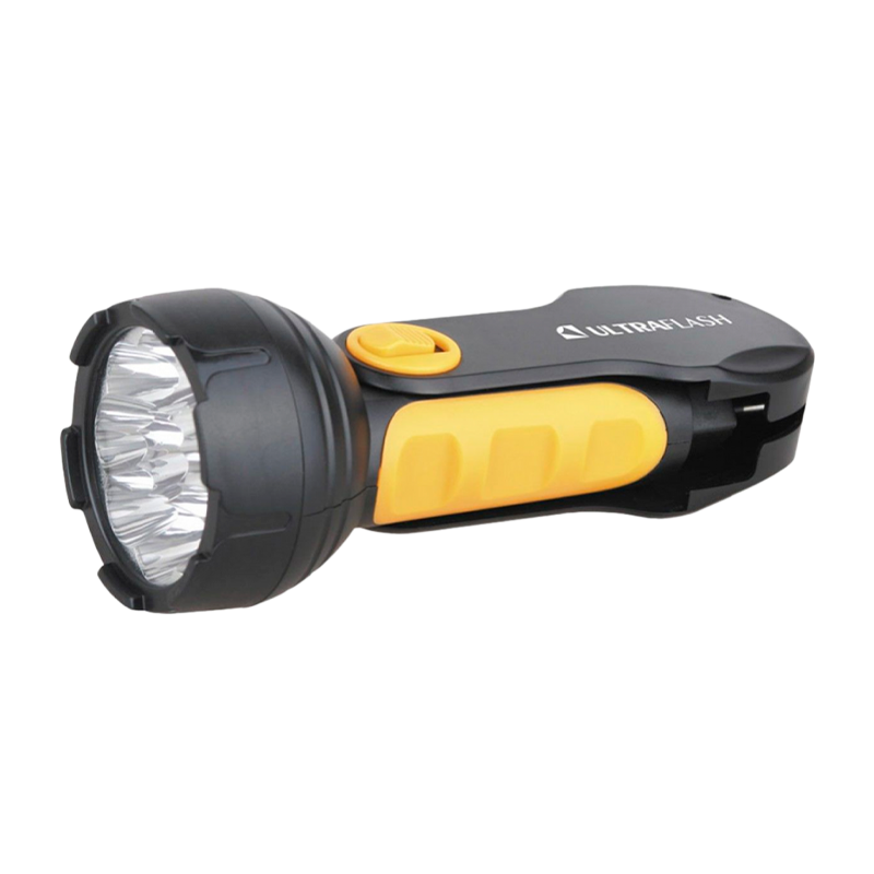 Фонарь туристический Ultraflash LED3816 1.2W 9LED от аккумулятора прямая подзарядка черный желтый (1
