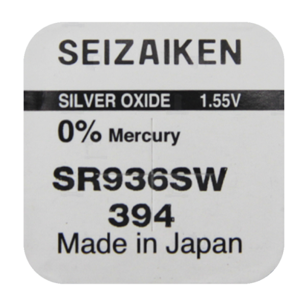 Батарейка SEIZAIKEN 394 (SR936SW) Silver Oxide 1.55V (1/10/100/1000)