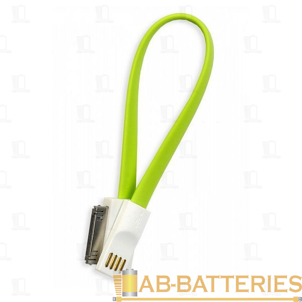 Кабель Smartbuy iK-402m USB (m)-Apple 30pin (m) 0.2м 1.4A силикон зеленый (1/350)