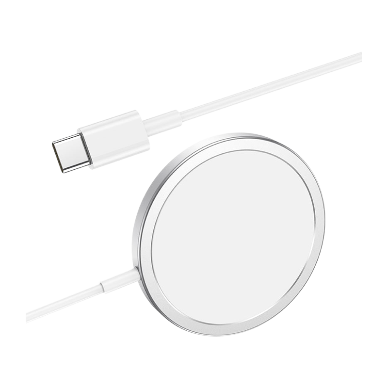 Беспроводное З/У HOCO CW30 Pro 3.0A 15W MagSafe с кабелем Type-C серебряный (1/29/174)